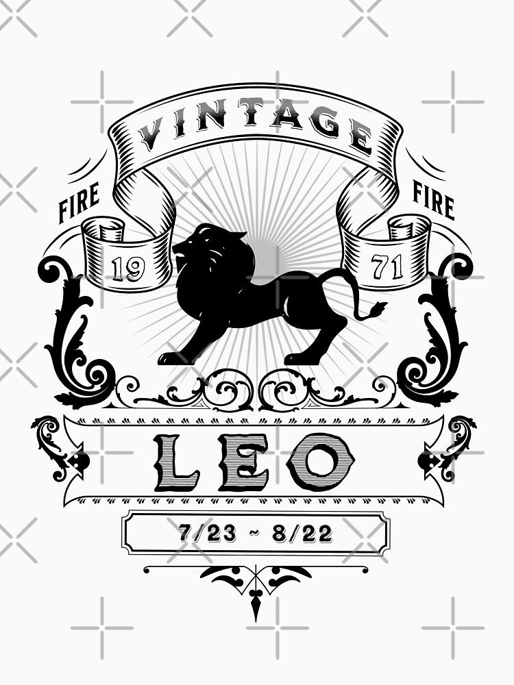 The Zodiac Sign of Leo Black and White  1971 by rhombusOnion T-Shirts, Hoodie, Sweatshirt | BlankRebels.com (Image 3)