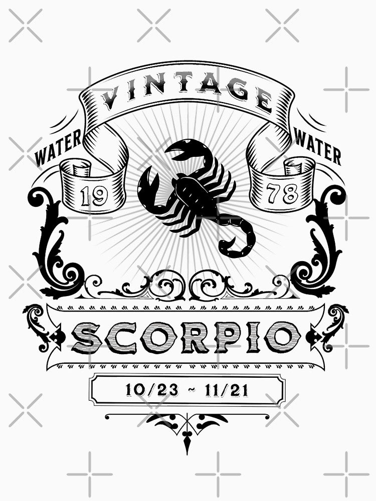 The Zodiac Sign of Scorpio Black and White 1978 by rhombusOnion T-Shirts, Hoodie, Sweatshirt | BlankRebels.com (Image 3)