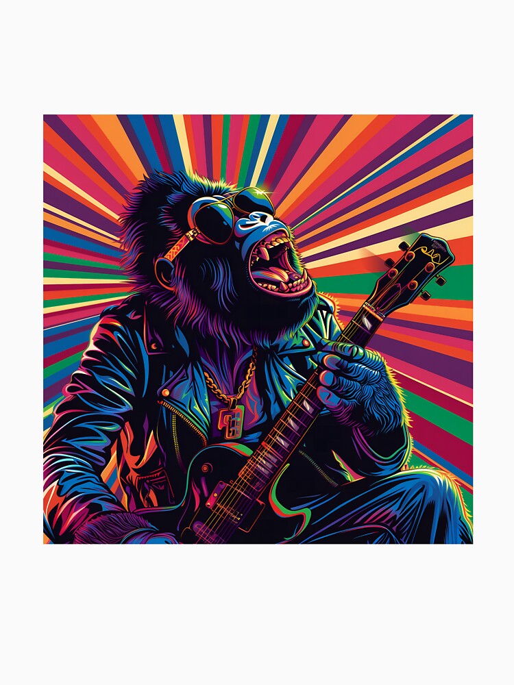 Gorilla Rockstar Tee: Top Quality Redbubble Print by harmzk90 Hoodie, Sweatshirt | BlankRebels.com (Image 3)