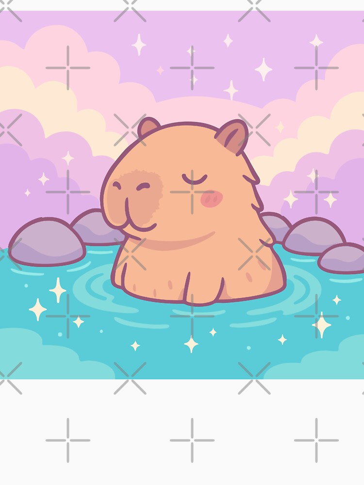 Capybara Onsen Nap – Kawaii Dreamcore Pastel Animal Illustration by Cuckoo Parrot T-Shirts, Hoodie, Sweatshirt (Image 3)