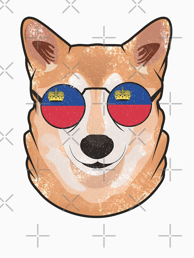 Vintage Patriotic Shiba Inu Liechtensteiner Flag by feether-store