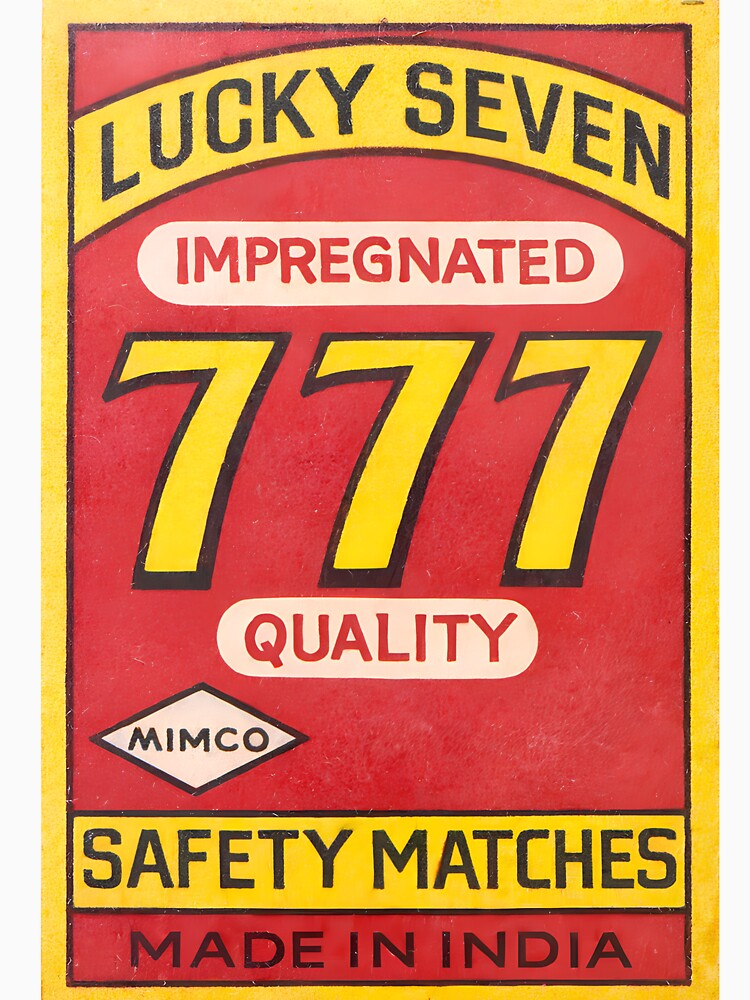Vintage Lucky Seven 777 Impregnated Safety Matches Design by Glitterblix T-Shirts, Hoodie, Sweatshirt (Image 3)