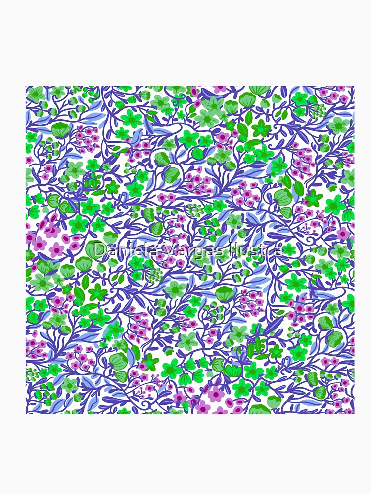 Vibrant Floral Pattern in Purple and Green: Phone Cases, Curtains, Mugs, Home Decor, Stickers, Art Prints,... (Image 3)
