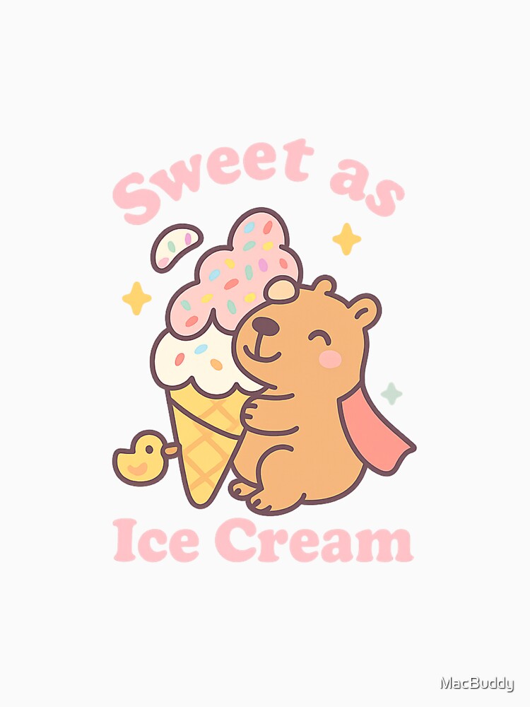 Cute Capybara Hugging Ice Cream Cone by MacBuddy T-Shirts, Hoodie, Sweatshirt | BlankRebels.com (Image 3)