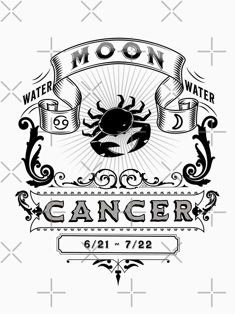 The Zodiac Sign of Cancer Black and White by rhombusOnion T-Shirts, Hoodie, Sweatshirt | BlankRebels.com (Image 3)