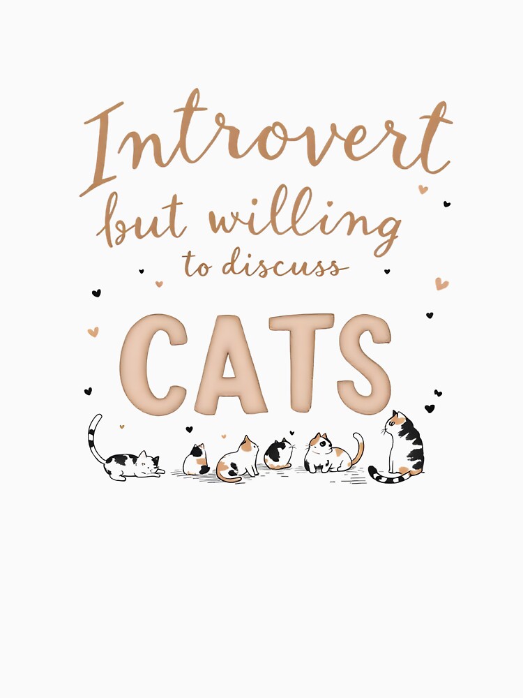 Introvert But Willing to Discuss Cats - Cute Cat Lover Design by Suwit Thiamtanong T-Shirts, Hoodie, Sweatshirt (Image 3)