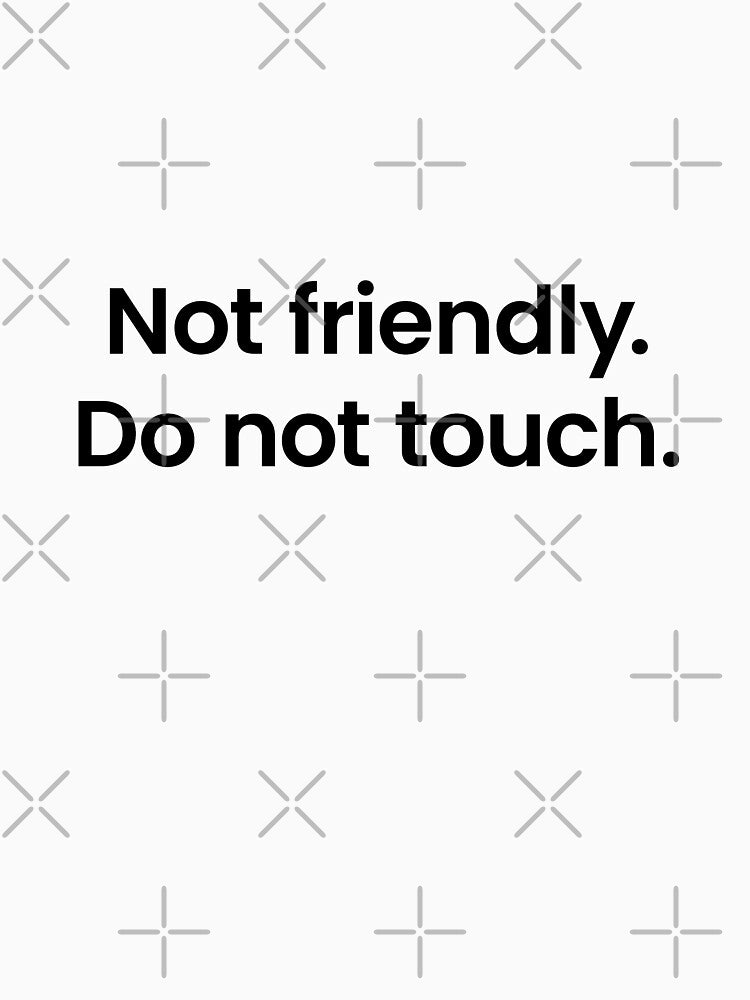 Not Friendly Do Not Touch - Quote text by JingleSnitch T-Shirts, Hoodie, Sweatshirt | BlankRebels.com (Image 3)