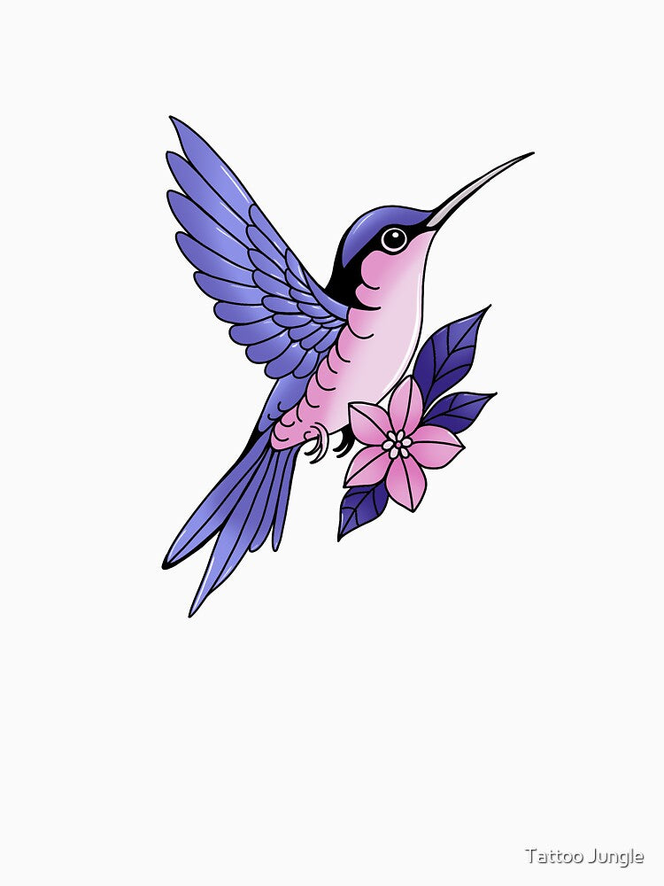 Hummingbird Tattoo Flash by Tattoo Jungle T-Shirts, Hoodie, Sweatshirt | BlankRebels.com (Image 3)