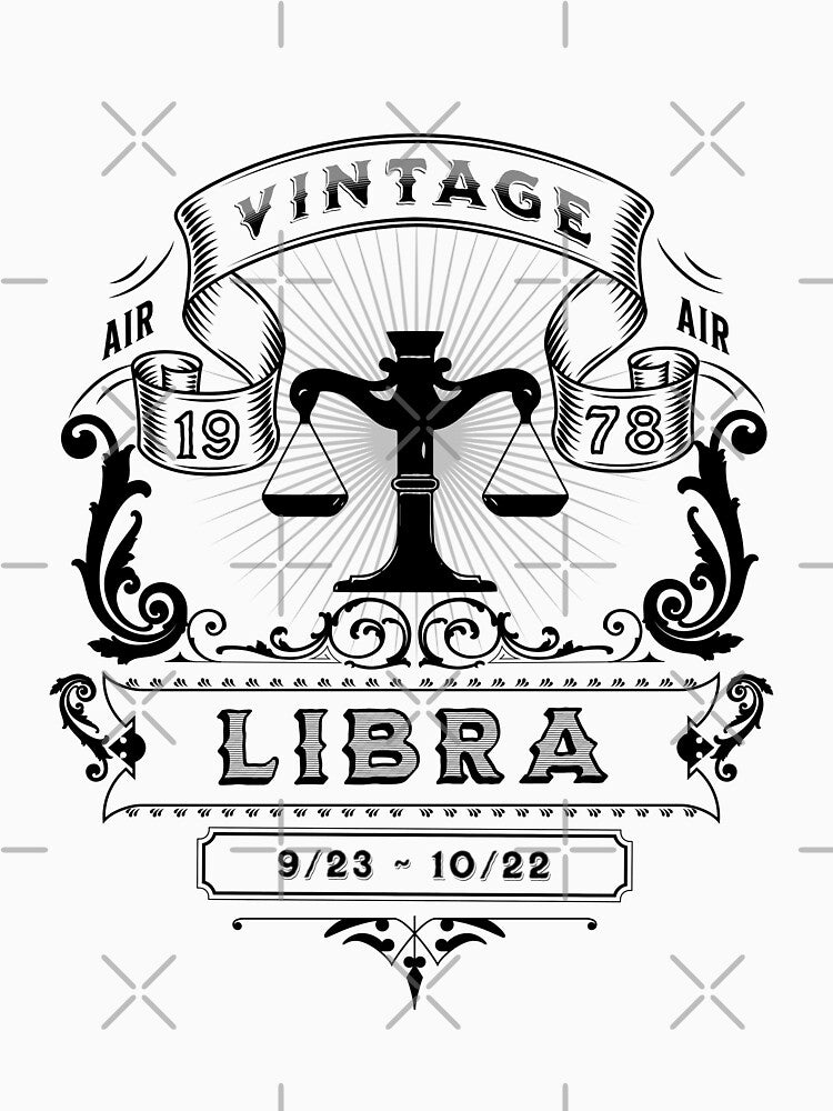 The Zodiac Sign of Libra Black and White 1978 by rhombusOnion T-Shirts, Hoodie, Sweatshirt | BlankRebels.com (Image 3)