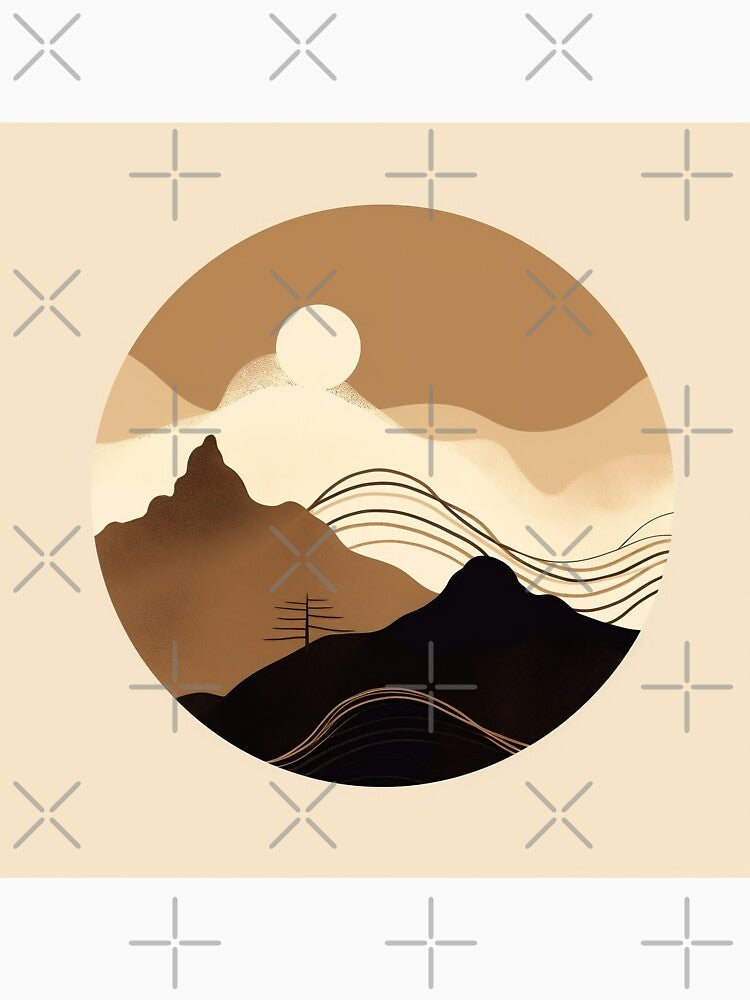 Minimalist landscape digital minimalist abstract line art design by Feluceo T-Shirts, Hoodie, Sweatshirt (Image 3)