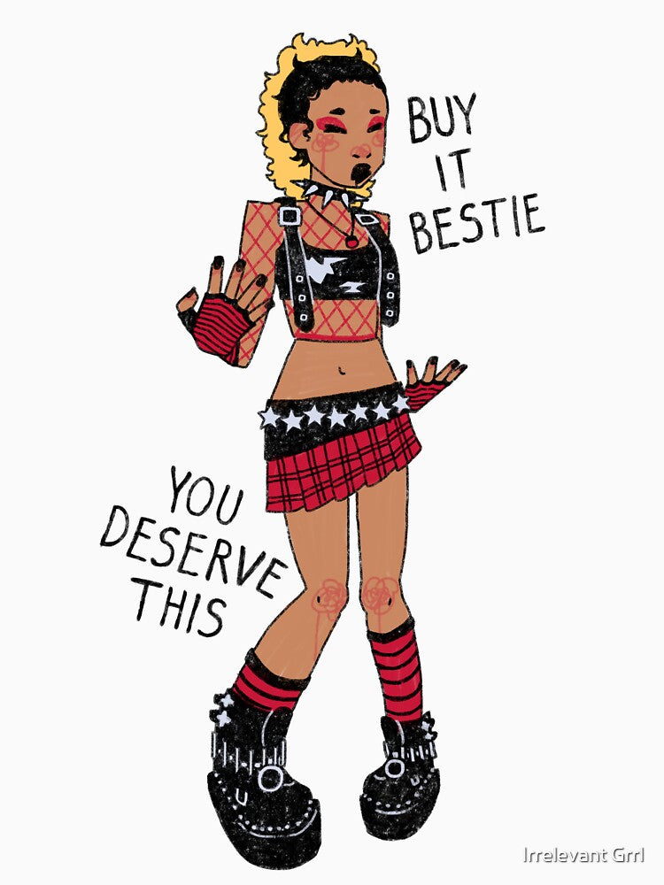 Red Punk Alt Blonde Girl | Alt Indie Digital Illustration by Irrelevant Grrl T-Shirts, Hoodie, Sweatshirt (Image 3)