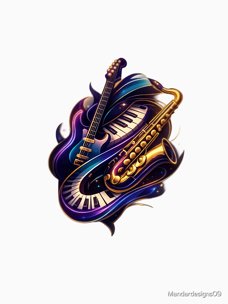 Unique Musical Instruments Design – Premium Hoodie & T-Shirt by Mandardesigns09 Sweatshirt | BlankRebels.com (Image 3)