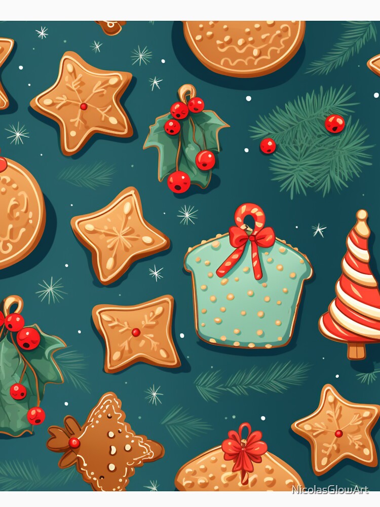 Christmas Cookies Pattern by NicolasGlowArt T-Shirts, Hoodie, Sweatshirt | BlankRebels.com (Image 3)