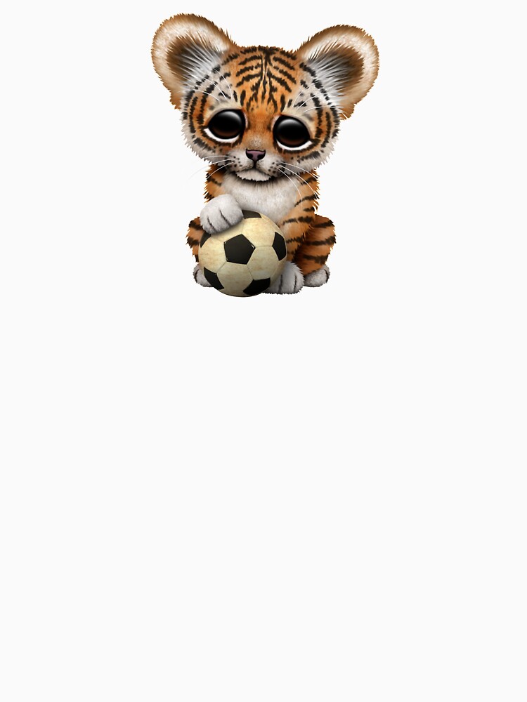 Tiger Cub With Football Soccer Ball by JeffBartels