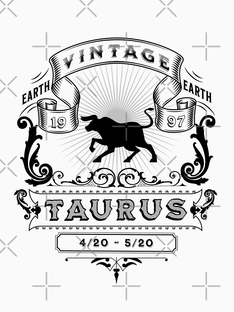 The Zodiac Sign of Taurus Black and White 1997 by rhombusOnion T-Shirts, Hoodie, Sweatshirt | BlankRebels.com (Image 3)