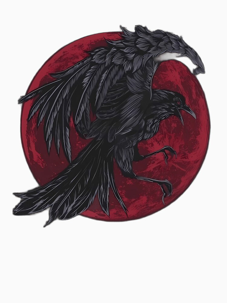 Dark Raven on Blood Red Moon by Crown & Claw T-Shirts, Hoodie, Sweatshirt | BlankRebels.com (Image 3)