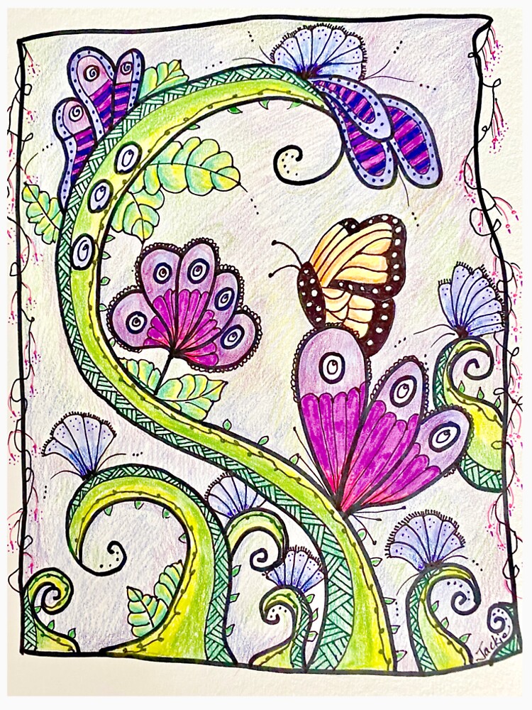 Butterly and Vine Flowers by JackiesTshirts T-Shirts, Hoodie, Sweatshirt | BlankRebels.com (Image 2)