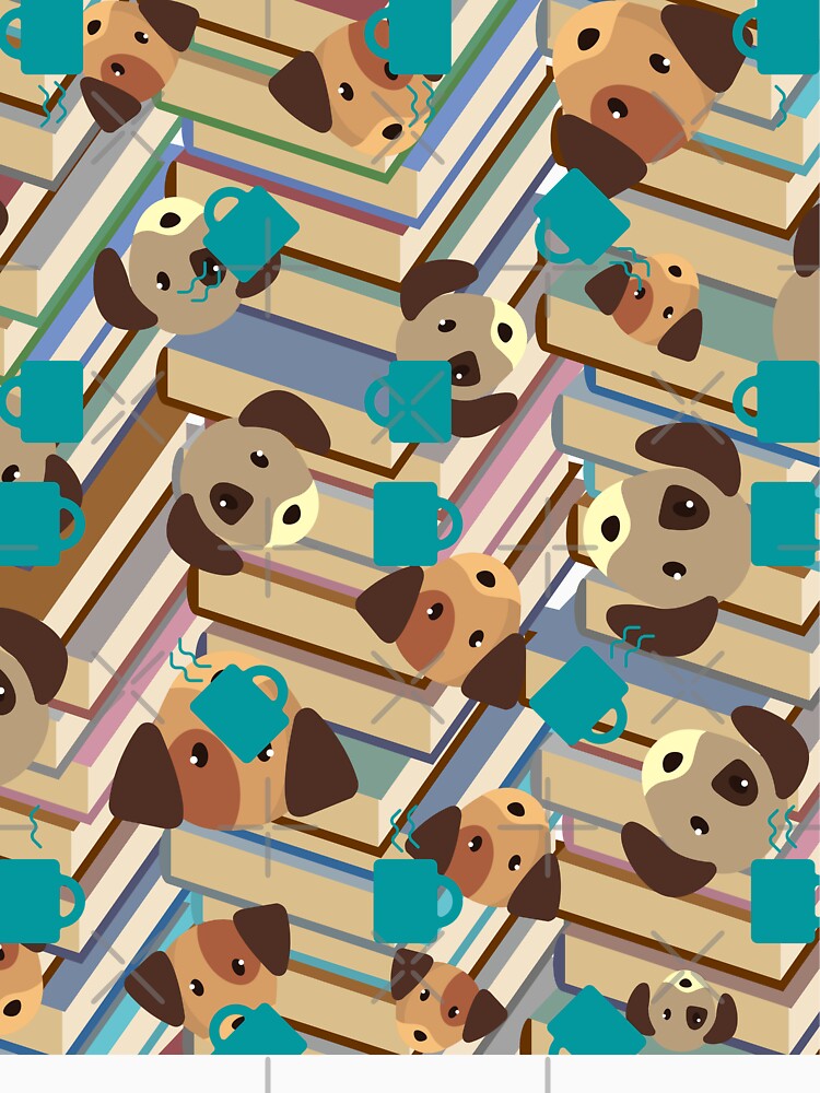 Dogs, Books and Coffee Pattern by mayamay0 T-Shirts, Hoodie, Sweatshirt | BlankRebels.com (Image 3)