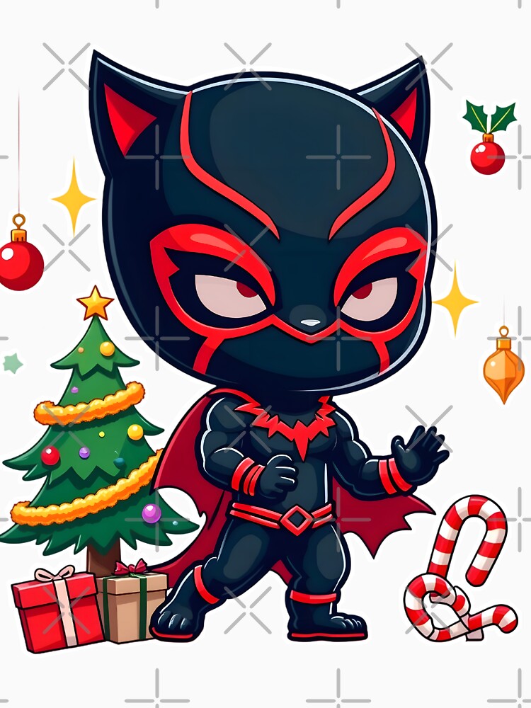 Chibi Panther Hero - Festive Holiday Edition by IMMIX Store T-Shirts, Hoodie, Sweatshirt | BlankRebels.com (Image 3)