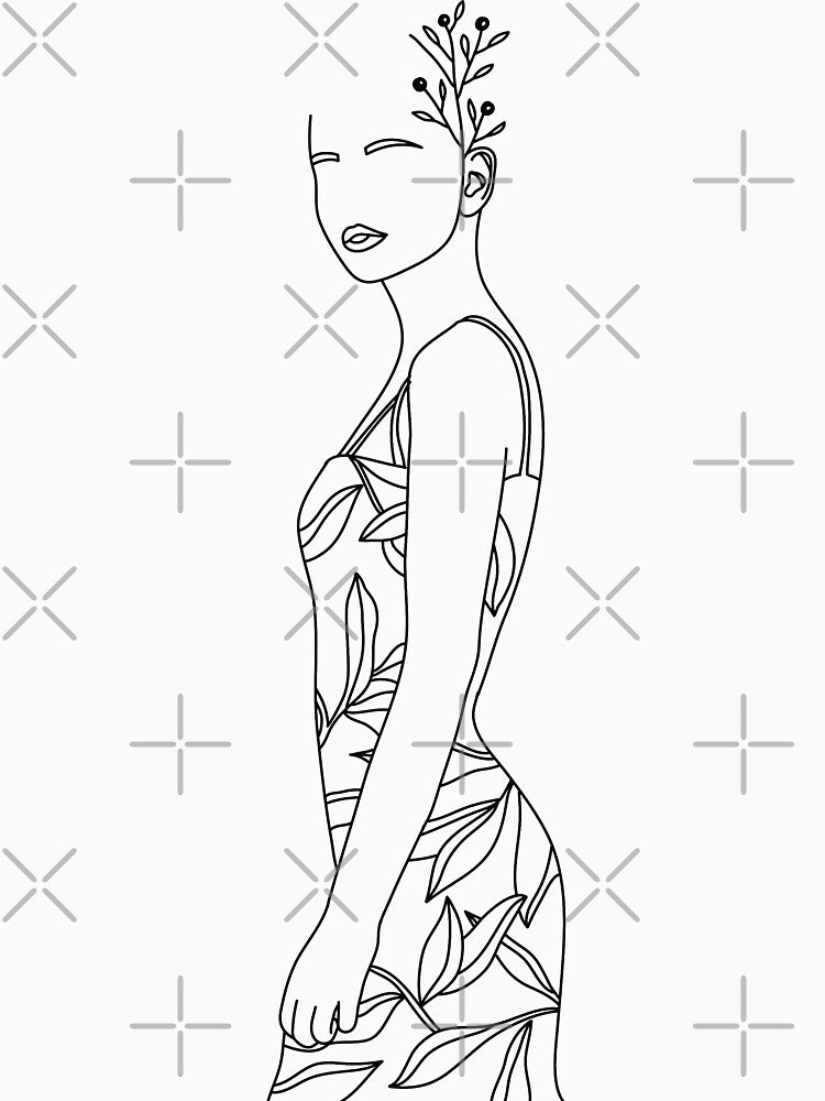 Minimal Line Art Tropical Goddess Art by minimallineart T-Shirts, Hoodie, Sweatshirt | BlankRebels.com (Image 3)
