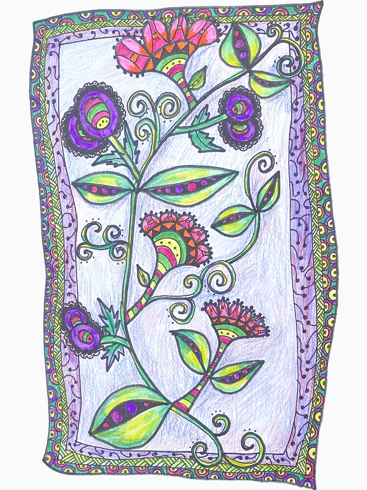 Floral Doodle Art Design by JackiesTshirts T-Shirts, Hoodie, Sweatshirt | BlankRebels.com (Image 3)
