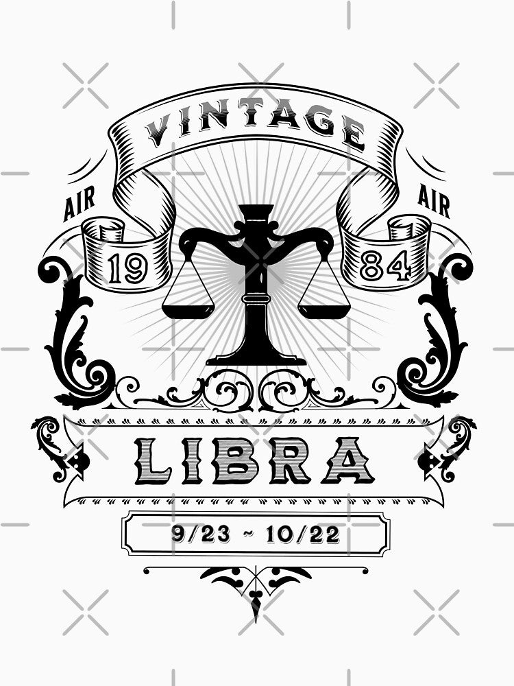 Zodiac Sign Libra Black White 1984 T-Shirts, Hoodie, Sweatshirt