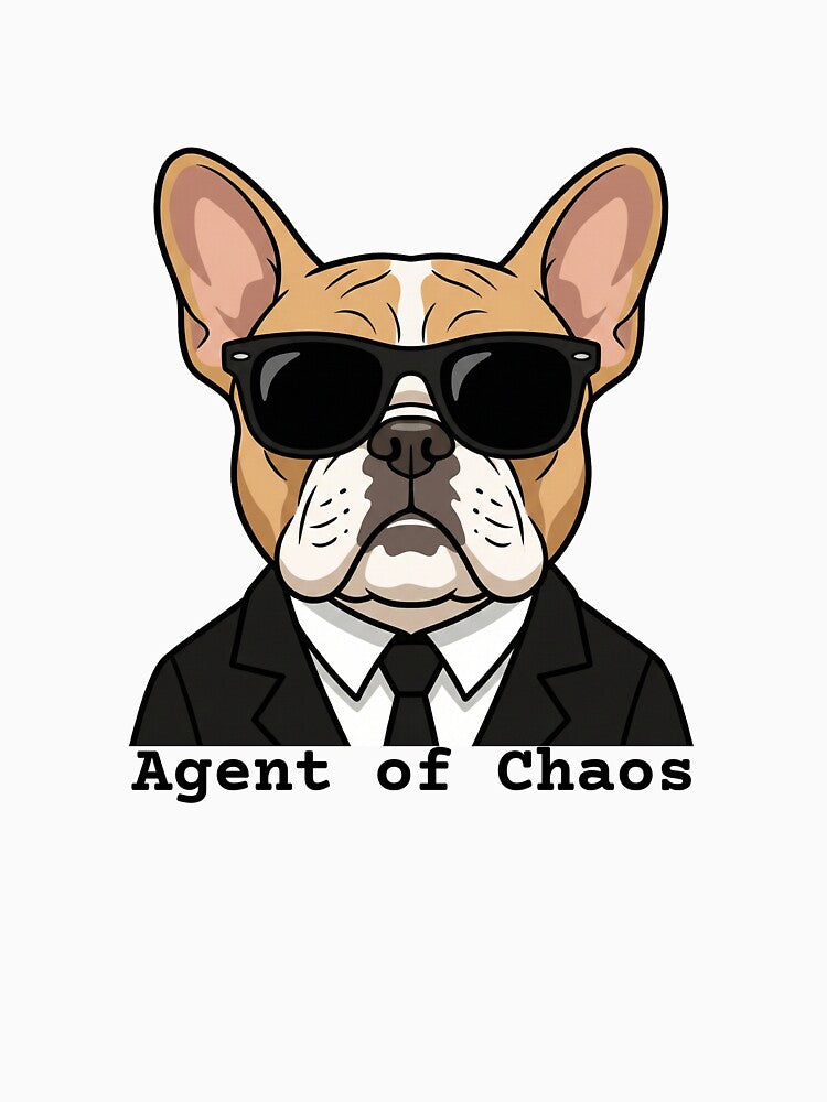 Agent of Chaos Dog Shirt: Cool Frenchie Tee by Deadpan Design Syndicate Hoodie, Sweatshirt | BlankRebels.com (Image 3)