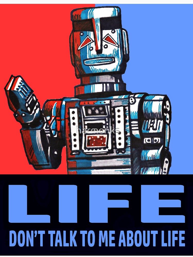 MARVIN THE PARANOID ANDROID - HITCHHIKERS GUIDE TO THE GALAXY by harmonks T-Shirts, Hoodie, Sweatshirt (Image 3)