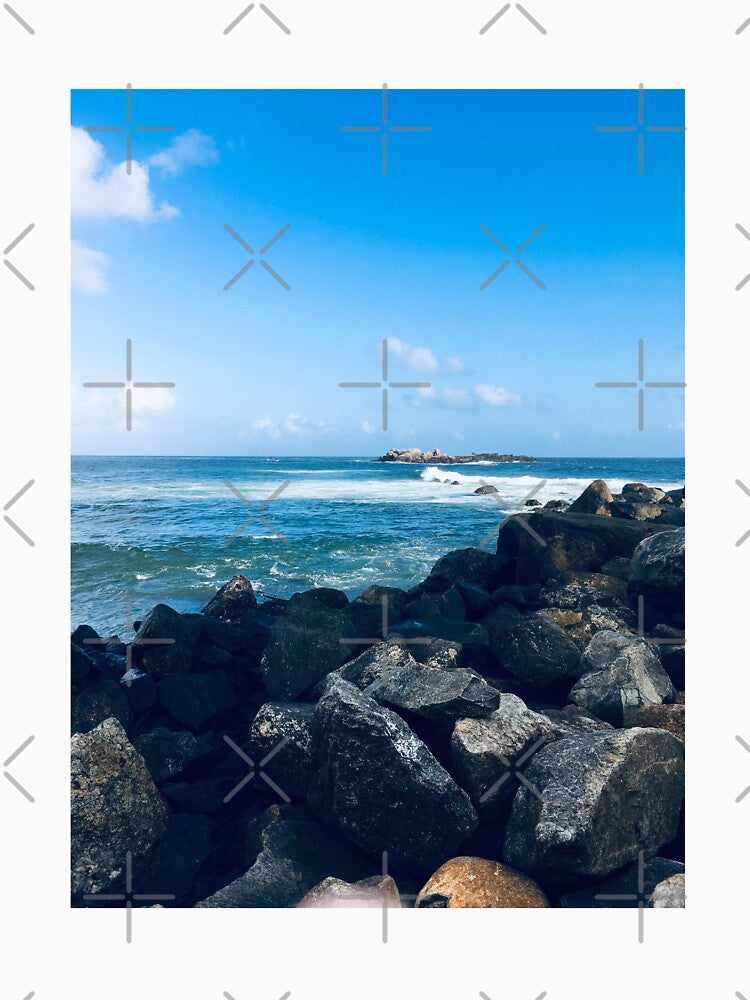 Beautiful ocean view with rocks by NishanthiKG T-Shirts, Hoodie, Sweatshirt | BlankRebels.com (Image 3)