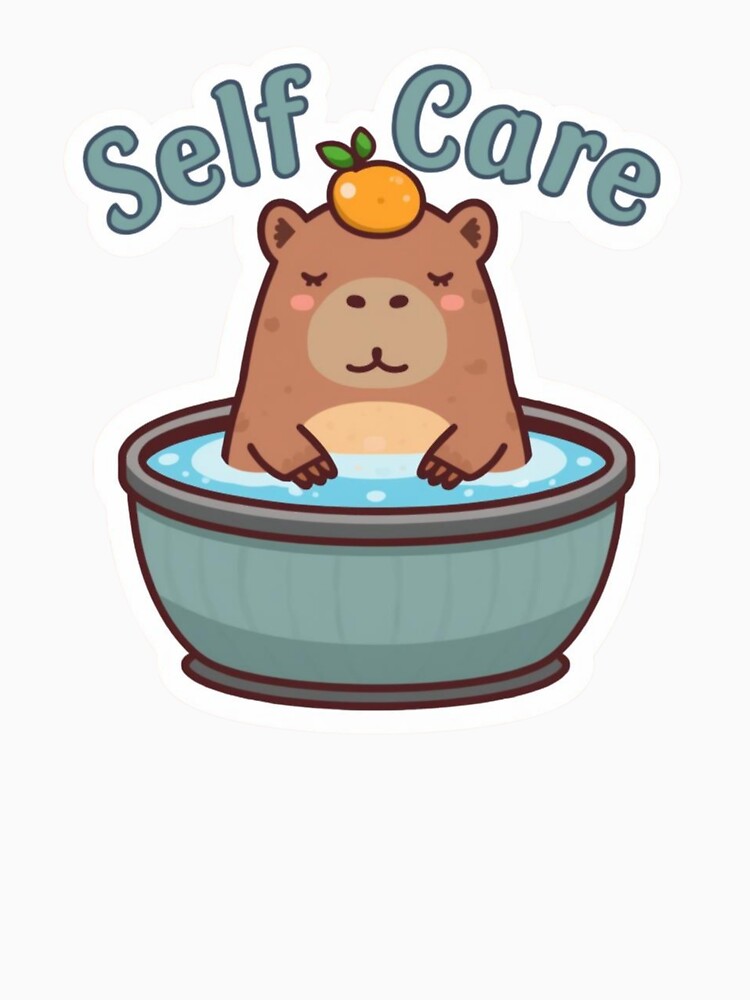 Self Care Capybara - Zen Meditating Animal Mental Health Sticker by The Prompted Soul T-Shirts, Hoodie, Sweatshirt (Image 3)