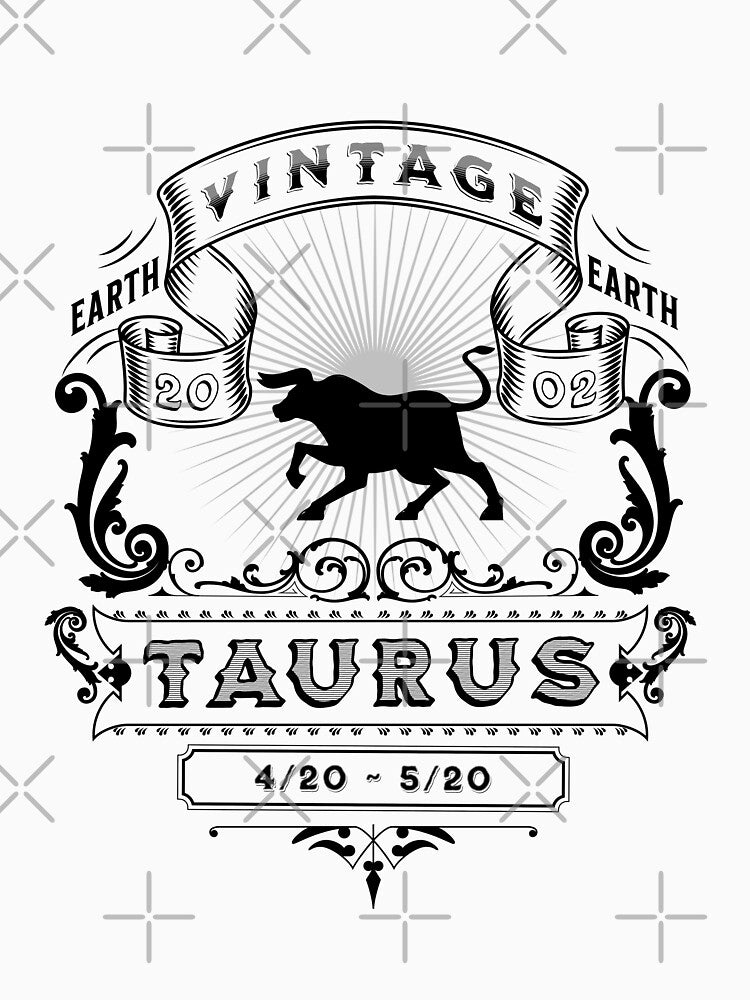 The Zodiac Sign of Taurus Black and White 2002 by rhombusOnion T-Shirts, Hoodie, Sweatshirt | BlankRebels.com (Image 3)