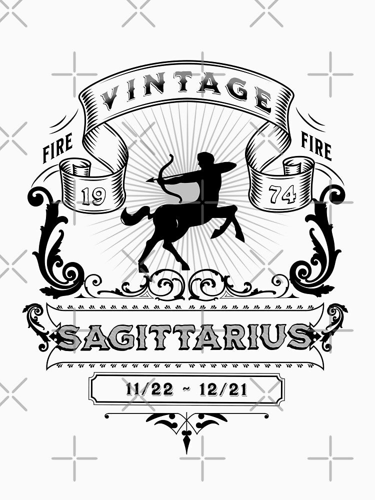 The Zodiac Sign of Sagittarius Black and White 1974 by rhombusOnion T-Shirts, Hoodie, Sweatshirt | BlankRebels.com (Image 3)