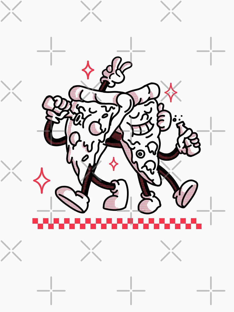 Two slices of pizza who are happy. by CreativeArt8_