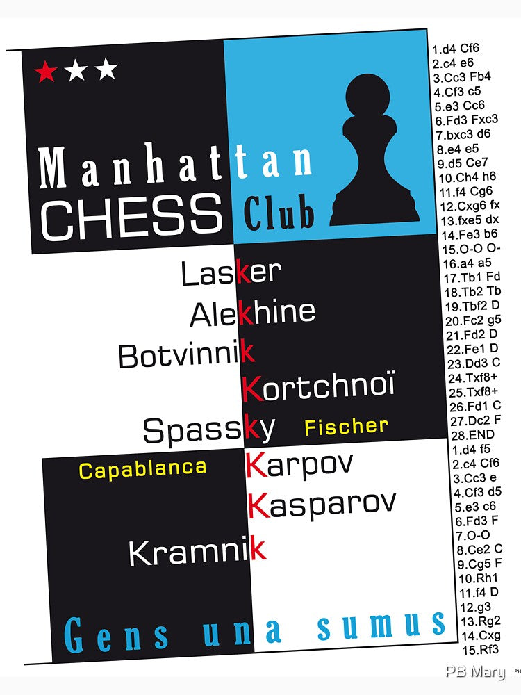 Manhattan New York Chess Club USA Travel Vintage Poster by PB Mary T-Shirts, Hoodie, Sweatshirt | BlankRebels.com (Image 3)