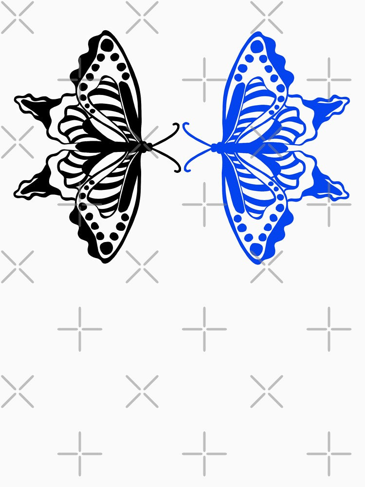 Black and Royal Blue Butterflies by ONLINE DISTRICT T-Shirts, Hoodie, Sweatshirt | BlankRebels.com (Image 3)