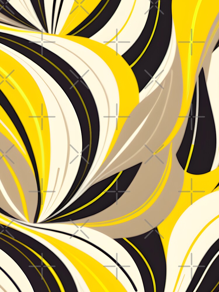 Mid Century Modern Abstract Botanical Beige, Black , Yellow by Prints and Lifestyle T-Shirts, Hoodie, Sweatshirt (Image 3)