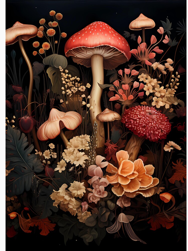 poisonous mushrooms dark academia gothic cottagecore decor by Mehak  Khan T-Shirts, Hoodie, Sweatshirt (Image 3)