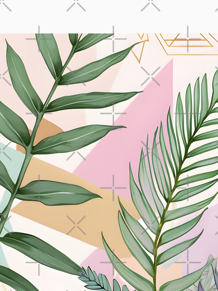 Mid Century Botanical Retro Geometric Leaves  Florals  Violet,  Green by Prints and Lifestyle T-Shirts, Hoodie,... (Image 3)