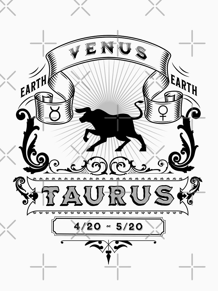The Zodiac Sign of Taurus Black and White by rhombusOnion T-Shirts, Hoodie, Sweatshirt | BlankRebels.com (Image 3)