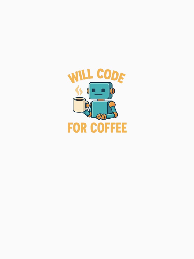 WILL CODE FOR COFFEE - Programmer T-Shirt by BitCafeAI Hoodie, Sweatshirt | BlankRebels.com (Image 3)