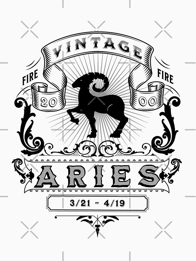 The Zodiac Sign of Aries Black and White 2000 by rhombusOnion T-Shirts, Hoodie, Sweatshirt | BlankRebels.com (Image 3)