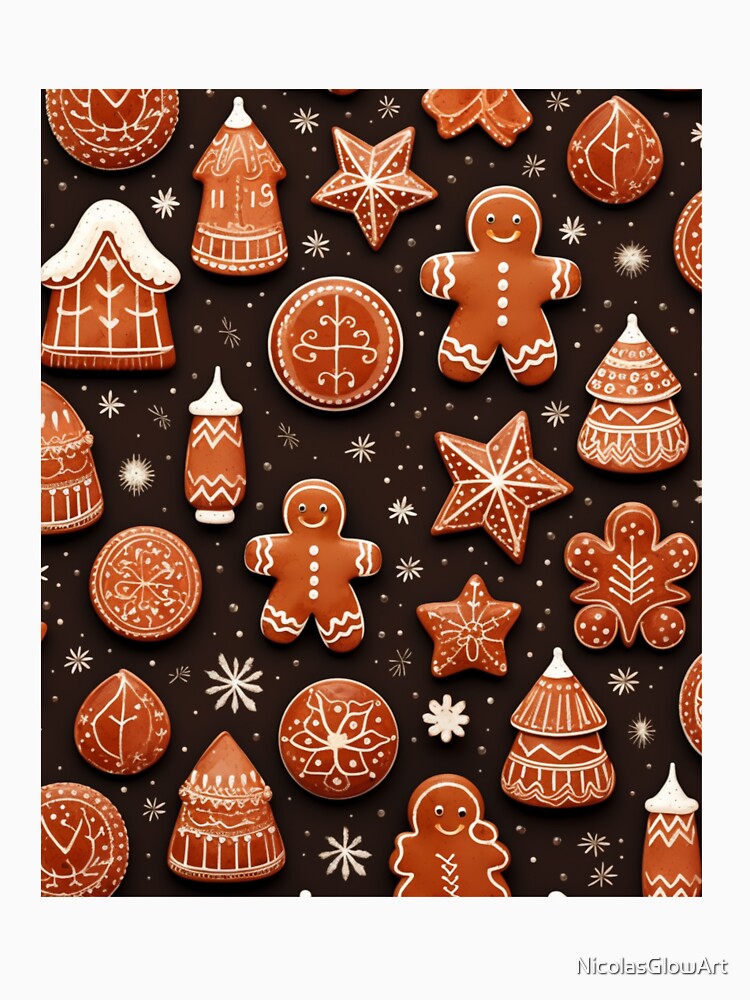 Christmas Gingerbread Pattern | Mugs by NicolasGlowArt T-Shirts, Hoodie, Sweatshirt | BlankRebels.com (Image 3)