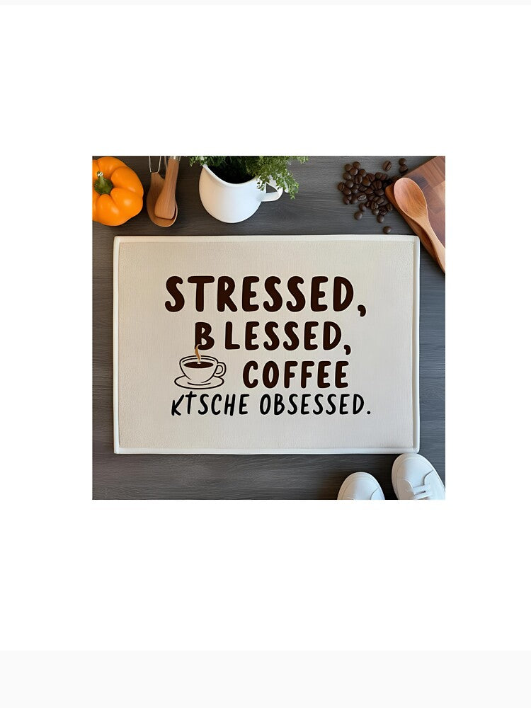 Stressed Blessed and Coffee Obsessed | Funny Coffee Quote Design by RS Prints T-Shirts, Hoodie, Sweatshirt (Image 3)