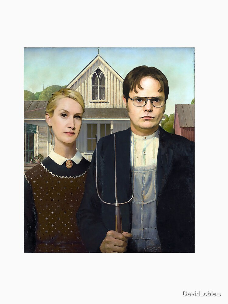 Dwight and Angela American Gothic by DavidLoblaw T-Shirts, Hoodie, Sweatshirt | BlankRebels.com (Image 3)