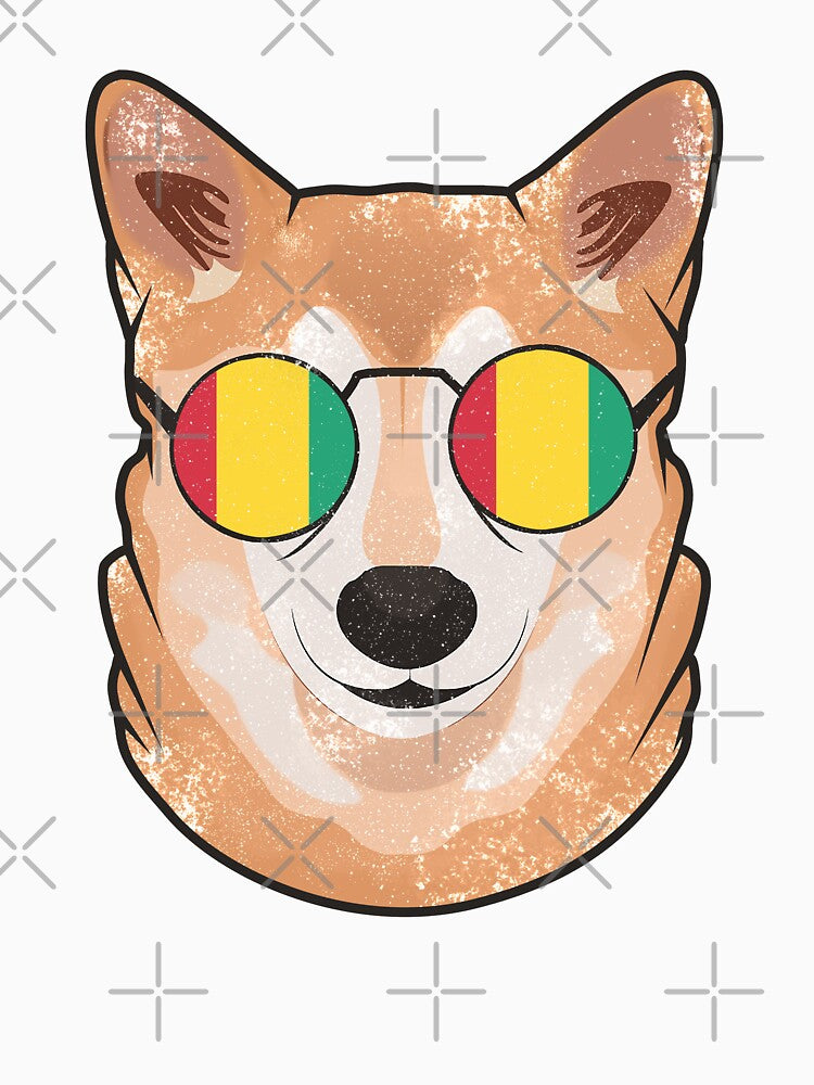 Vintage Patriotic Shiba Inu Guinean Flag by feether-store