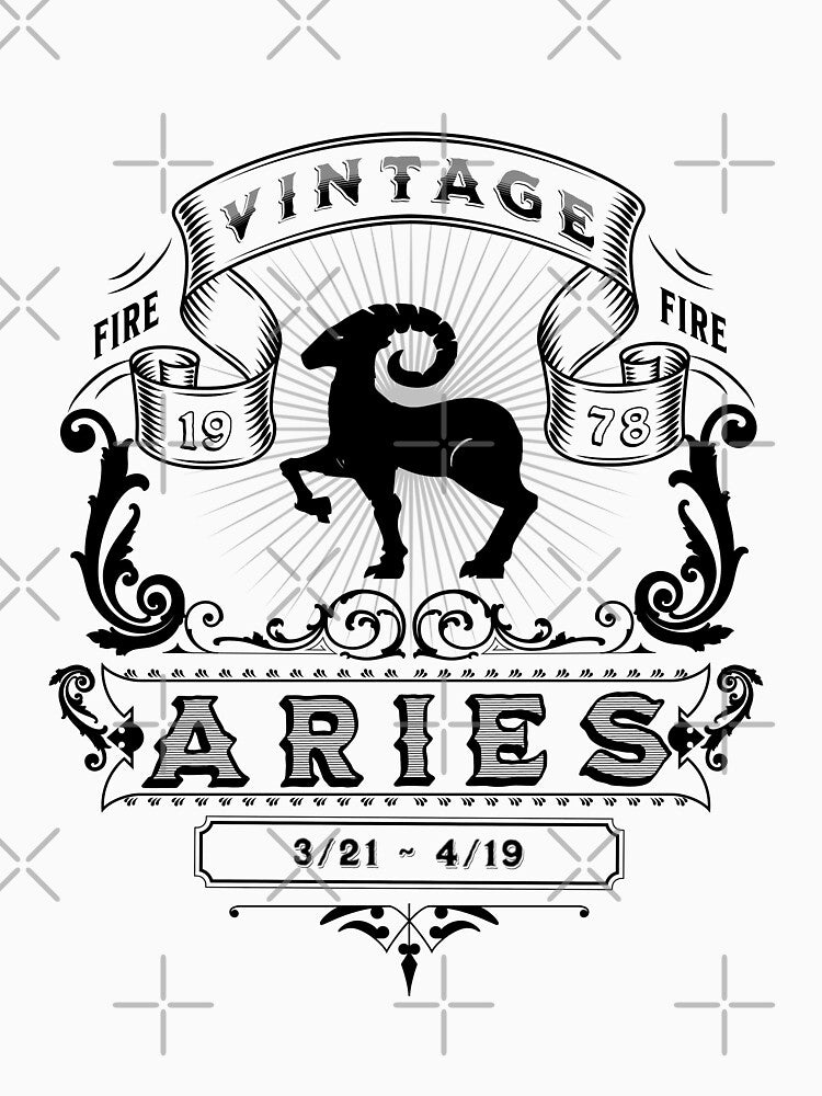 The Zodiac Sign of Aries Black and White 1978 by rhombusOnion T-Shirts, Hoodie, Sweatshirt | BlankRebels.com (Image 3)