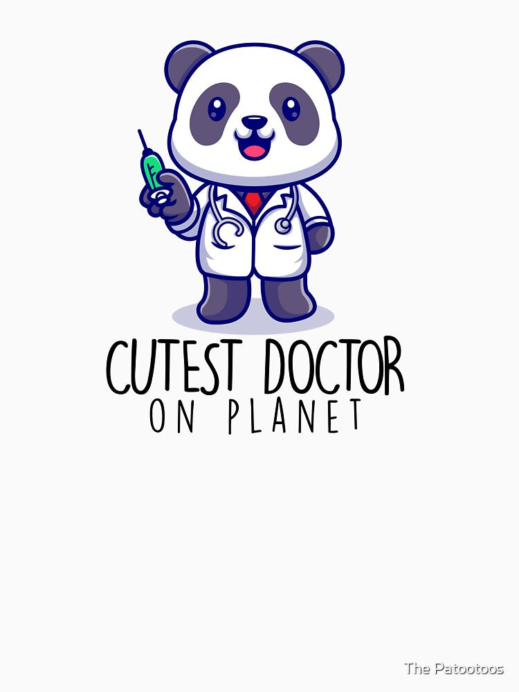 Cutest Doctor on Planet - Funny cute medical panda with injection by The Patootoos T-Shirts, Hoodie, Sweatshirt (Image 3)
