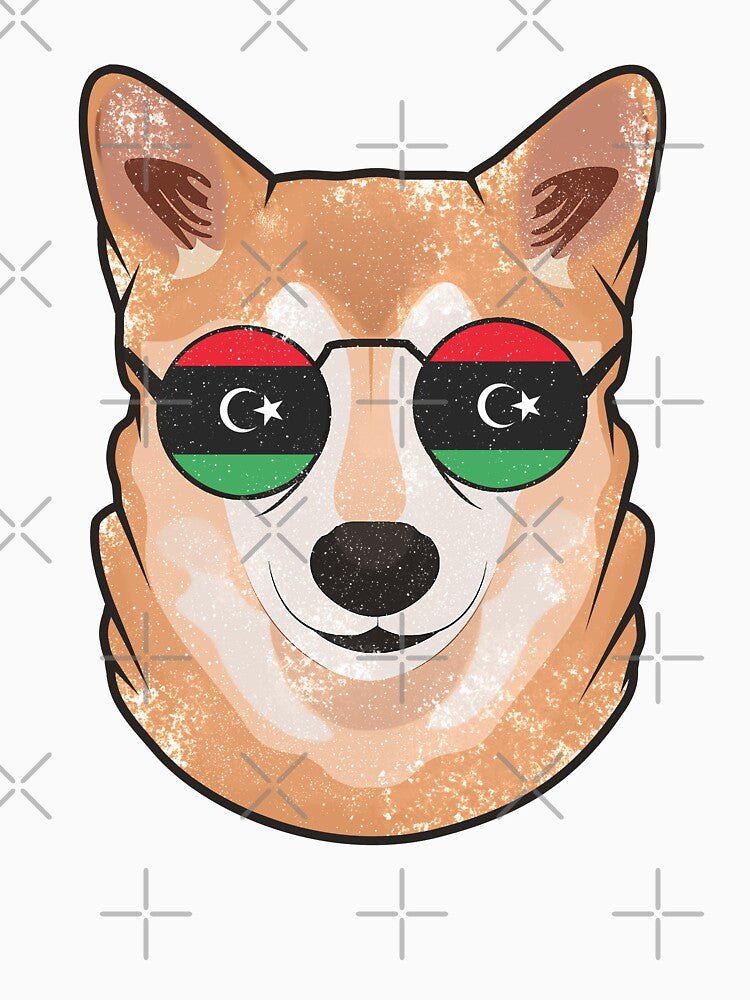 Vintage Patriotic Shiba Inu Libyan Flag by feether-store