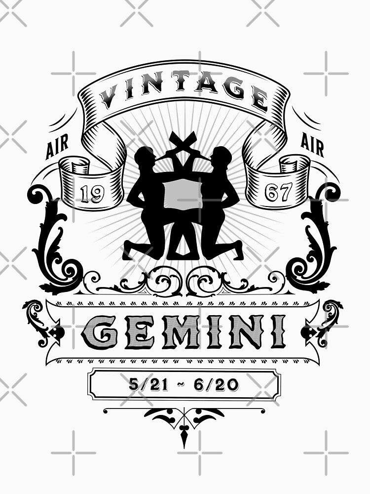 The Zodiac Sign of Gemini Black and White  1967 by rhombusOnion T-Shirts, Hoodie, Sweatshirt | BlankRebels.com (Image 3)