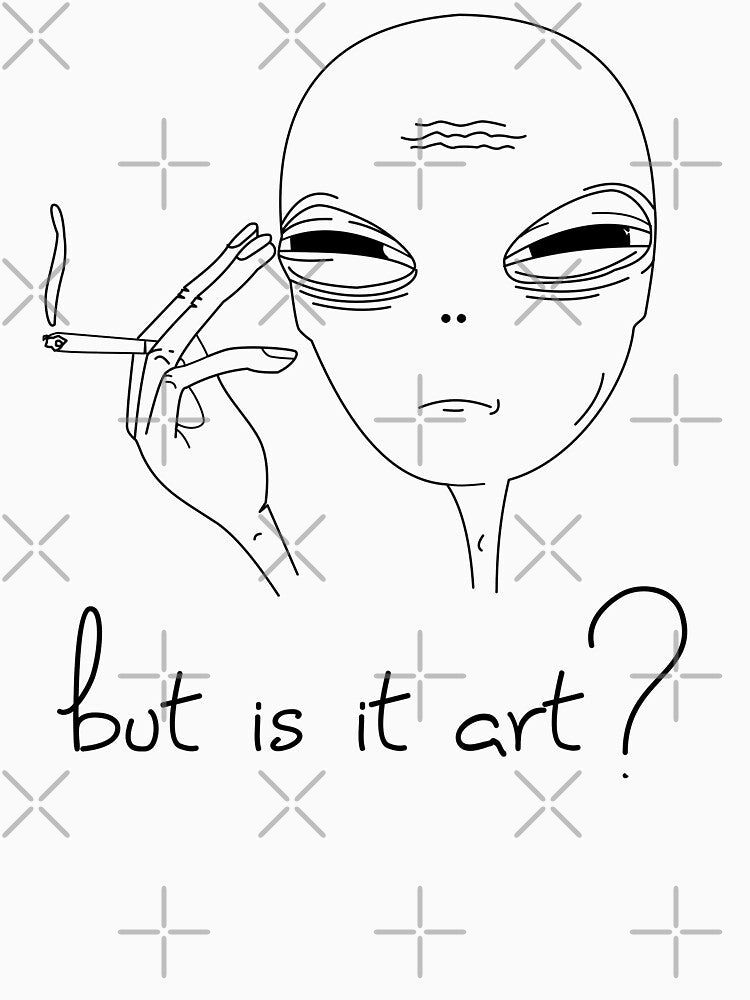 But is it Art? Funny smoking Alien by Merch Madness